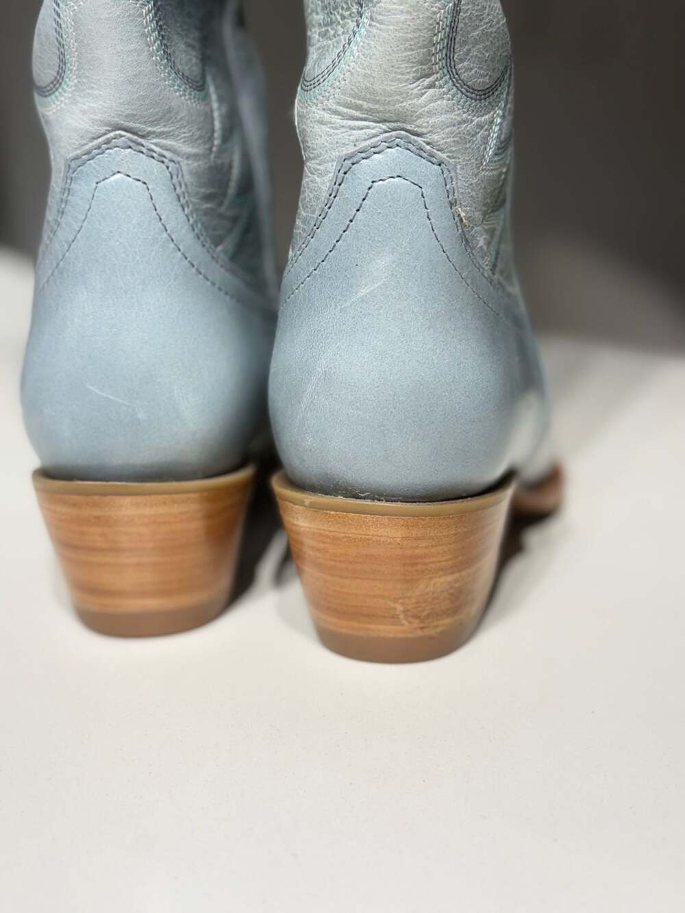 Tecovas The Annie Slate Blue Leather Tall Western Cowboy Boots Sz 8.5B - Picture 8 of 12
